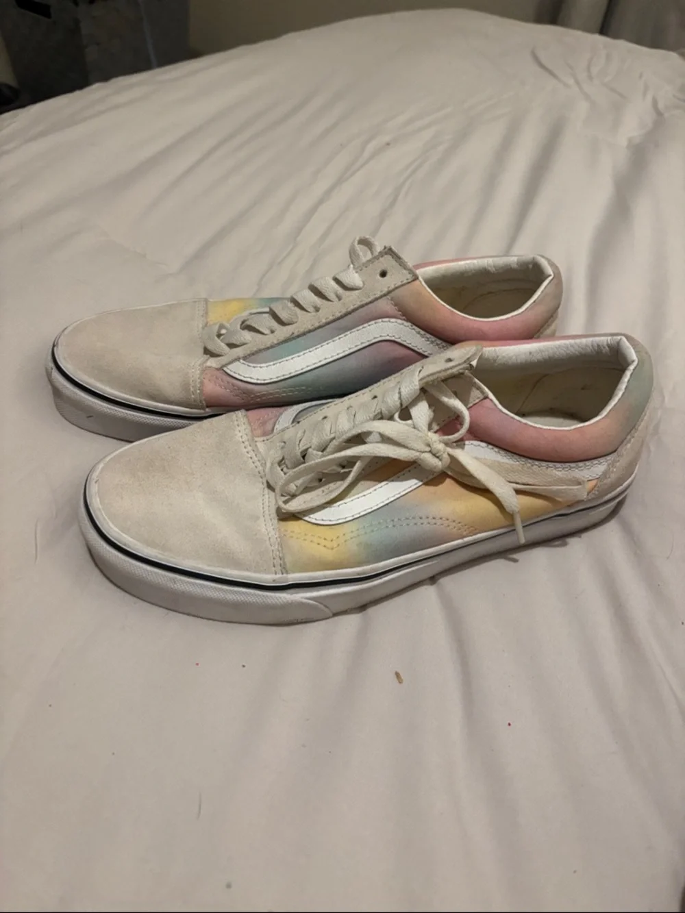 Vans Pastel Rainbow Low-Top Sneakers - Pink, Yellow, Blue, White